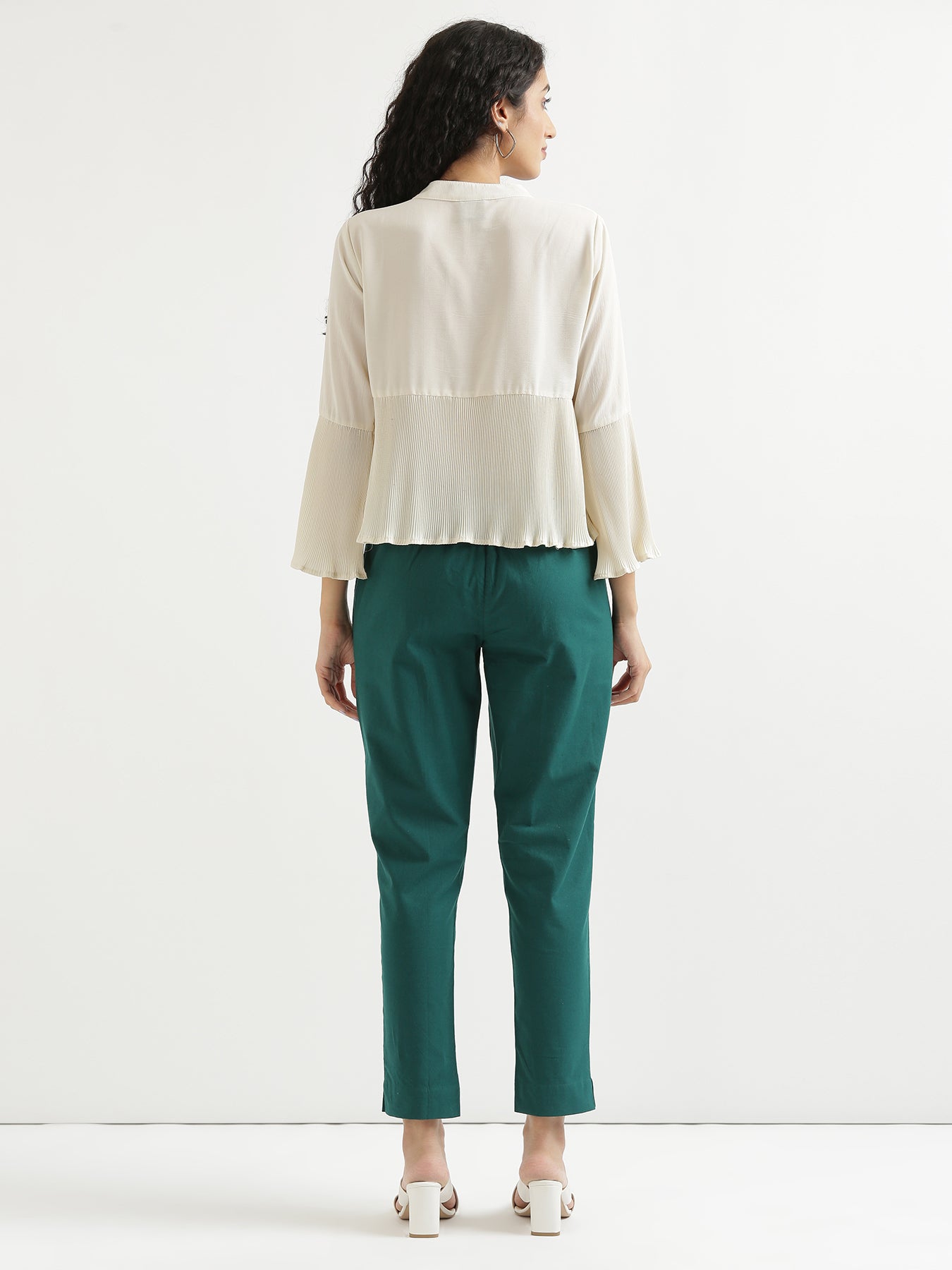 Buy Bottle Green Ankle Pant Cotton Silk for Best Price, Reviews, Free  Shipping